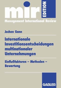 Internationale Investitionsentscheidungen multinationaler Unternehmungen (eBook, PDF) - Gann, Jochen