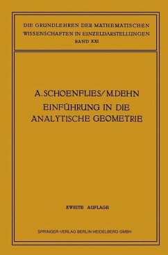 Einführung in die Analytische Geometrie der Ebene und des Raumes (eBook, PDF) - Schönflies, Arthur Moritz; Dehn, Max