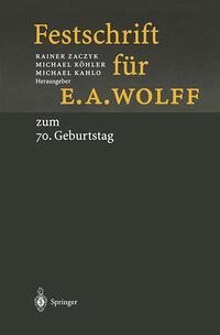 Cover Festschrift für E.A. Wolff (eBook, PDF)