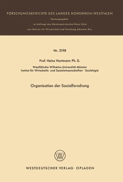 Organisation der Sozialforschung (eBook, PDF) - Hartmann, Heinz
