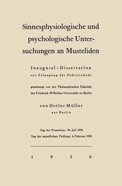 Sinnesphysiologische und psychologische Untersuchungen an Musteliden (eBook, PDF) - Müller-Using, Detlev
