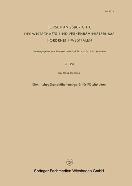 Elektrisches Standhöhenmeßgerät für Flüssigkeiten (eBook, PDF)