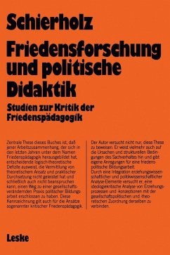 Friedensforschung und Politische Didaktik (eBook, PDF) - Schierholz, Henning