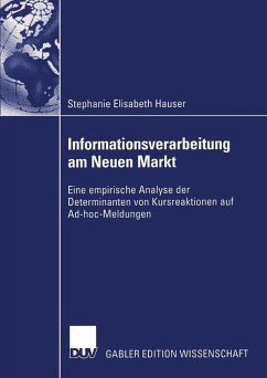 Informationsverarbeitung am Neuen Markt (eBook, PDF) - Hauser, Stephanie Elisabeth