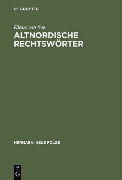 Altnordische Rechtswörter (eBook, PDF)