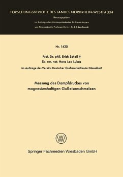 Messung des Dampfdruckes von magnesiumhaltigen Gußeisenschmelzen (eBook, PDF) - Scheil, Erich