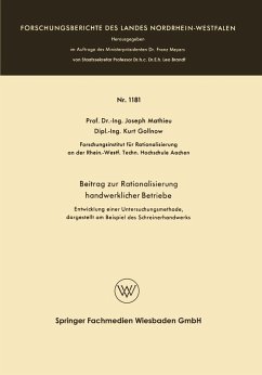 Beitrag zur Rationalisierung handwerklicher Betriebe (eBook, PDF) - Mathieu, Joseph