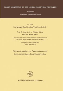 Richtwertvorgabe und Externoptimierung beim spitzenlosen Durchlaufschleifen (eBook, PDF) - König, Wilfried