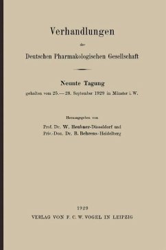 Verhandlungen der Deutschen Pharmakologischen Gesellschaft (eBook, PDF) - Heubner, W.; Behrens, B.