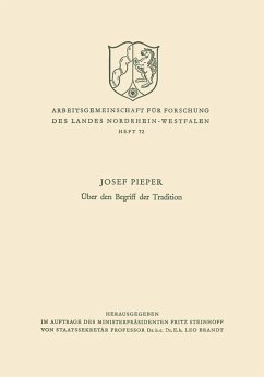 Über den Begriff der Tradition (eBook, PDF) - Pieper, Josef