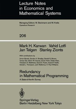 Redundancy in Mathematical Programming (eBook, PDF) - Karwan, M. H.; Lotfi, V.; Telgen, J.; Zionts, S.