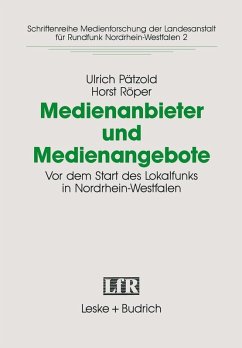 Medienanbieter und Medienangebote (eBook, PDF) - Pätzold, Ulrich; Röper, Horst