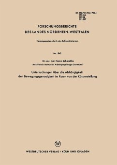Untersuchungen über die Abhängigkeit der Bewegungsgenauigkeit im Raum von der Körperstellung (eBook, PDF) - Schmidtke, Heinz