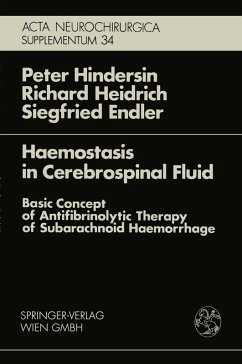 Haemostasis in Cerebrospinal Fluid (eBook, PDF) - Hindersin, P.; Heidrich, R.; Endler, S.