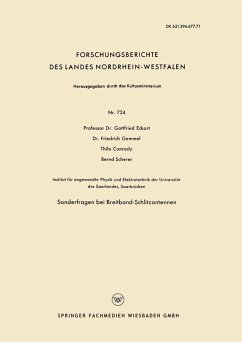 Sonderfragen bei Breitband-Schlitzantennen (eBook, PDF) - Eckart, Gottfried; Gemmel, Friedrich; Conrady, Thilo; Scherer, Bernd