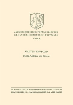 Fürstin Gallitzin und Goethe (eBook, PDF) - Bruford, Walter Horace
