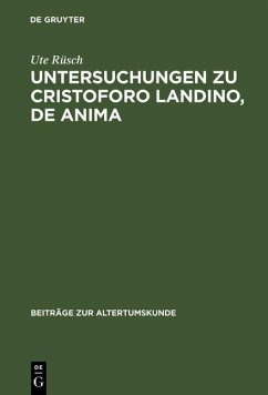 Cover Untersuchungen zu Cristoforo Landino, De anima (eBook, PDF)