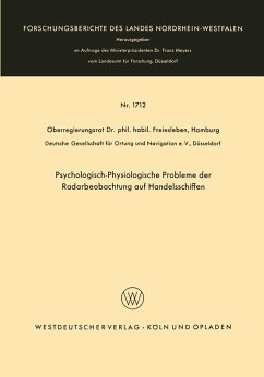 Psychologisch-Physiologische Probleme der Radarbeobachtung auf Handelsschiffen (eBook, PDF) - Freiesleben, Hans Christian