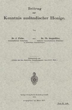 Cover Beitrag zur Kenntnis ausländischer Honige (eBook, PDF)
