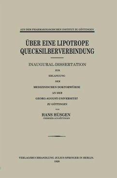 Über Eine Lipotrope Quecksilberverbindung (eBook, PDF) - Hüsgen, Hans