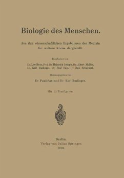 Biologie des Menschen (eBook, PDF) - Heß, Leo; Joseph, Heinrich; Müller, Albert; Rudinger, Karl; Saxl, Paul; Schacherl, Max