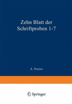Zehn Blatt der Schriftproben 1-7 (eBook, PDF) - Nieden, A.
