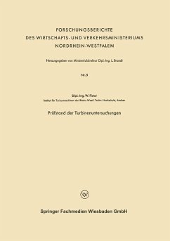 Prüfstand der Turbinenuntersuchungen (eBook, PDF) - Fister, Werner