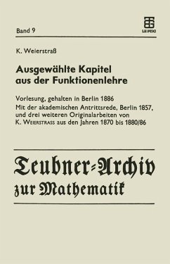 Ausgewählte Kapitel aus der Funktionenlehre (eBook, PDF) - Weierstrass, Karl