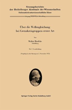 Über die Wellengleichung bei Grenzkreisgruppen erster Art (eBook, PDF) - Roelcke, Walter