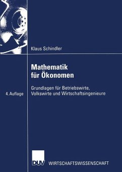 Mathematik für Ökonomen (eBook, PDF) - Schindler, Klaus