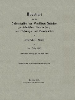 Cover Übersicht über die Jahresberichte der öffentlichen Anstalten zur technischen Untersuchung von Nahrungs- und Genußmitteln im Deutschen Reich für das Jahr 1902 (eBook, PDF)