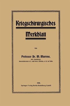 Cover Kriegschirurgisches Merkblatt (eBook, PDF)