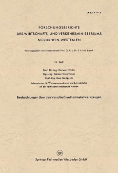 Beobachtungen über den Verschleiß an Hartmetallwerkzeugen (eBook, PDF) - Opitz, Herwart