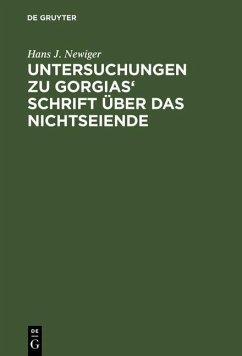 Cover Untersuchungen zu Gorgias' Schrift über das Nichtseiende (eBook, PDF)