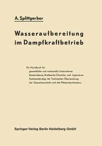 Cover Wasseraufbereitung im Dampfkraftbetrieb (eBook, PDF)