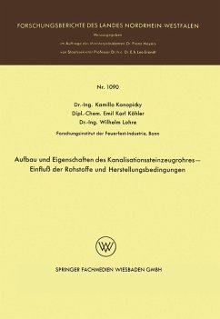 Cover Aufbau und Eigenschaften des Kanalisationssteinzeugrohres - Einfluß der Rohstoffe und Herstellungsbedingungen (eBook, PDF)