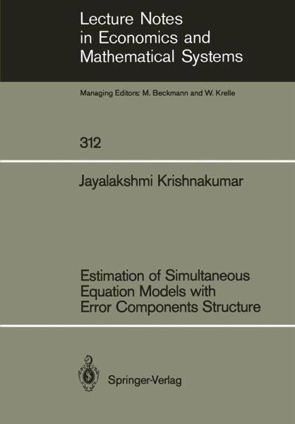 Estimation of Simultaneous Equation Models with Error Components Structure (eBook, PDF) Estimation of Simultaneous Equation Models with Error Components Structure (eBook, PDF)