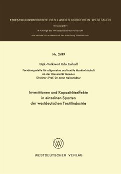 Investitionen und Kapazitätseffekte in einzelnen Sparten der westdeutschen Textilindustrie (eBook, PDF) - Einhoff, Udo