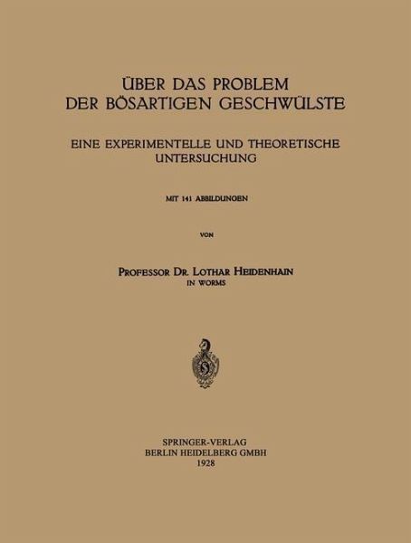 Über das Problem der Bösartigen Geschwülste (eBook, PDF)