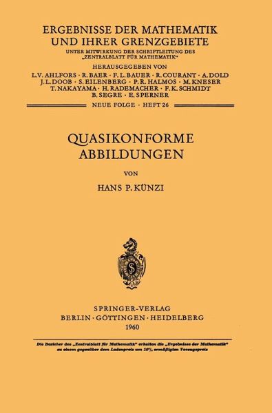 Quasikonforme Abbildungen (eBook, PDF) Quasikonforme Abbildungen (eBook, PDF)