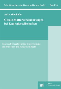 Gesellschaftervereinbarungen bei Kapitalgesellschaften (eBook, PDF) - Allenhöfer, Anke Elisabeth