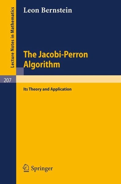 The Jacobi-Perron Algorithm (eBook, PDF)