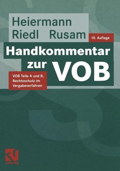 Handkommentar zur VOB (eBook, PDF) - Heiermann, Wolfgang; Riedl, Richard; Rusam, Martin