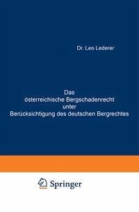 Cover Das österreichische Bergschadenrecht unter Berücksichtigung des deutschen Bergrechtes (eBook, PDF)