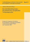 Das Subsidiaritätsprinzip - Ein Element des europäischen Verfassungsrechts (eBook, PDF)
