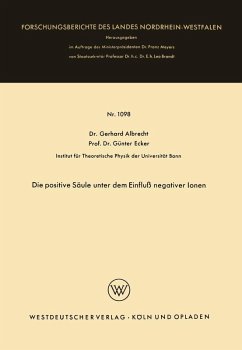 Die positive Säule unter dem Einfluß negativer Ionen (eBook, PDF) - Albrecht, Gerhard
