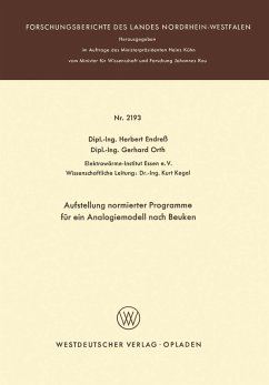 Aufstellung normierter Programme für ein Analogiemodell nach Beuken (eBook, PDF) - Endress, Herbert