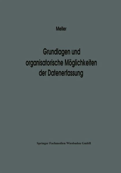 Grundlagen und organisatorische Möglichkeiten der Datenerfassung (eBook, PDF)