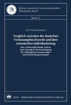 Cover Vergleich zwischen der deutschen Verfassungsbeschwerde und dem armenischen Individualantrag (eBook, PDF)