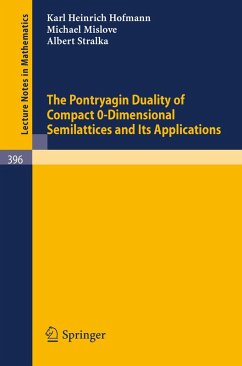 The Pontryagin Duality of Compact O-Dimensional Semilattices and Its Applications (eBook, PDF) - Hofmann, K. H.; Mislove, M.; Stralka, A.